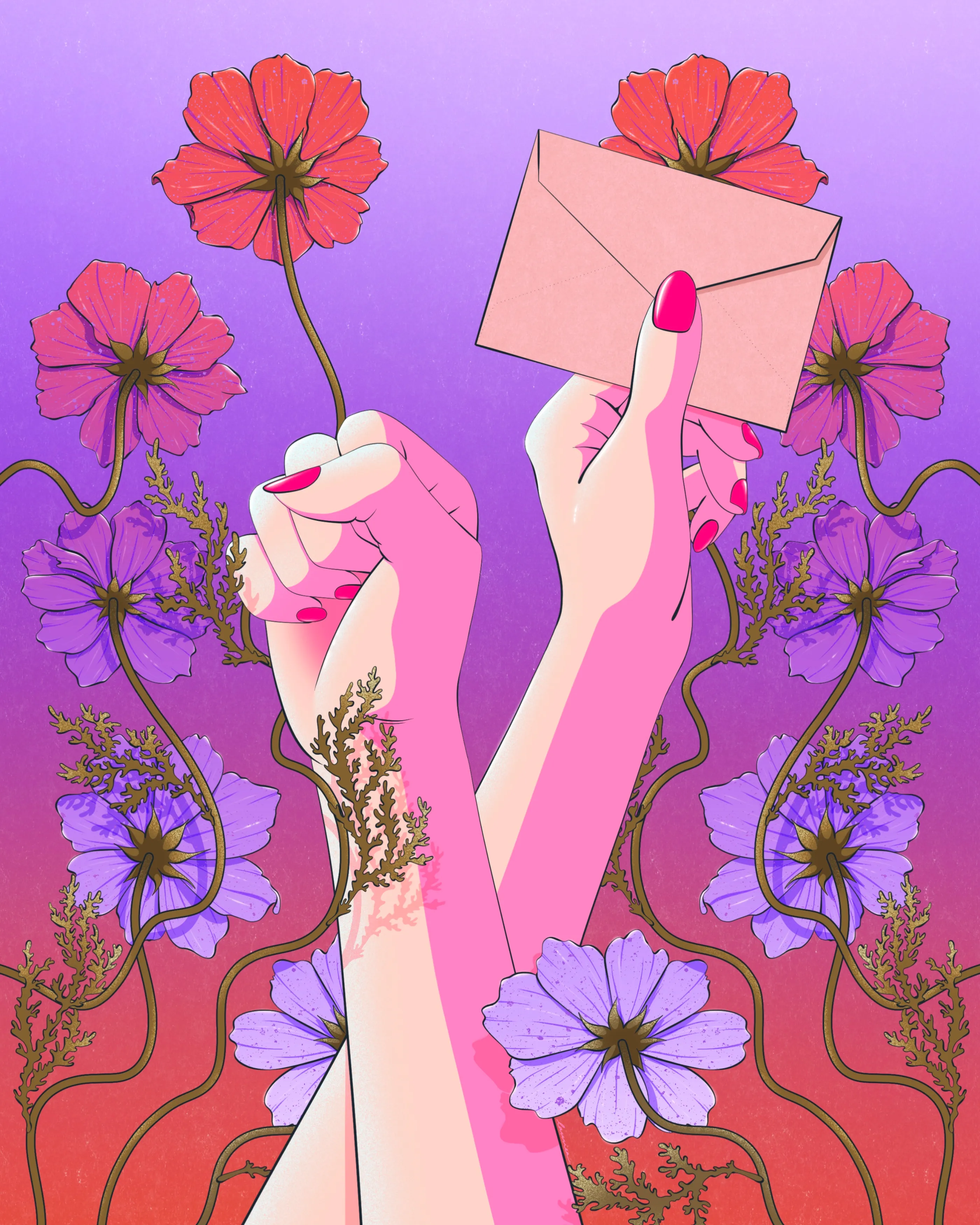 Illustration militante appelant à voté de manière solidaire, présentant deux mains : un poing levé et une tendant un bulletin de vote